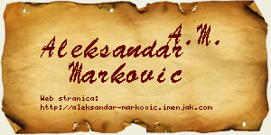 Aleksandar Marković vizit kartica
